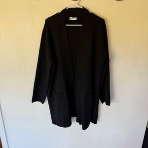 Nine West black longline Open Front Cardigan sweater size XXL